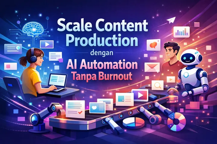 Scale Content Production dengan AI Automation Tanpa Burnout - ilustrasi