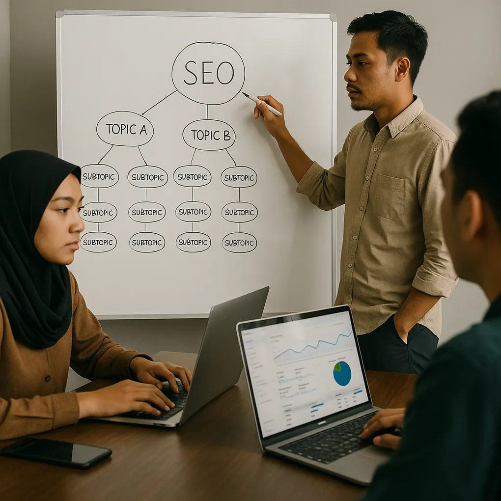 SEO Topic Cluster untuk Pixera: 30 Ide Artikel yang High Intent - visual cover